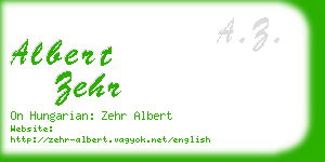 albert zehr business card